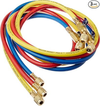 Yellow Jacket 29986 Plus II 1/4" Hose with Compact Ball Valve, 72" (Pack of 3)